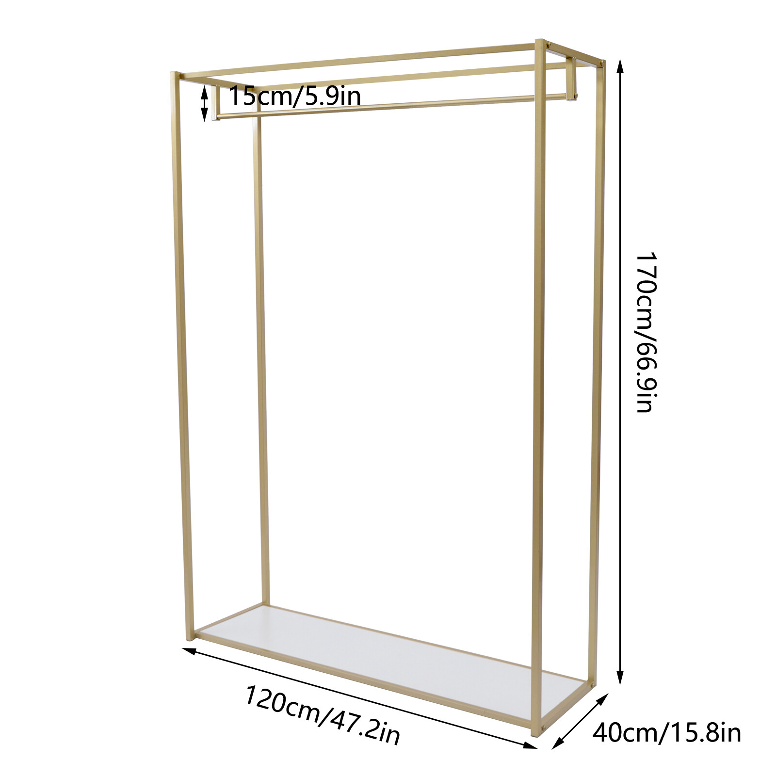 Wedding Dress Retail Studio Display Stand,Gold Floor-Standing Clothing Rack
