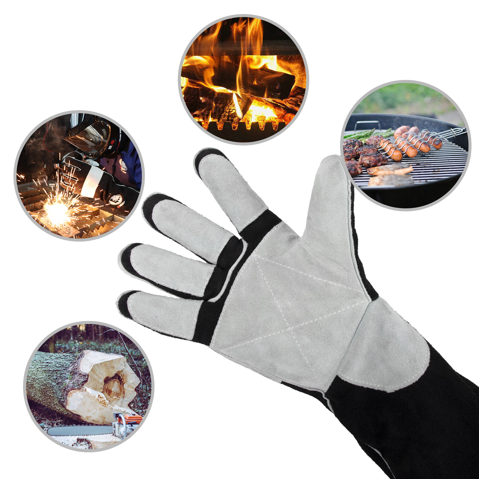 Leather Forge MIG Welding Gloves, with Kevlar Stitching Heat/Fire Resistant