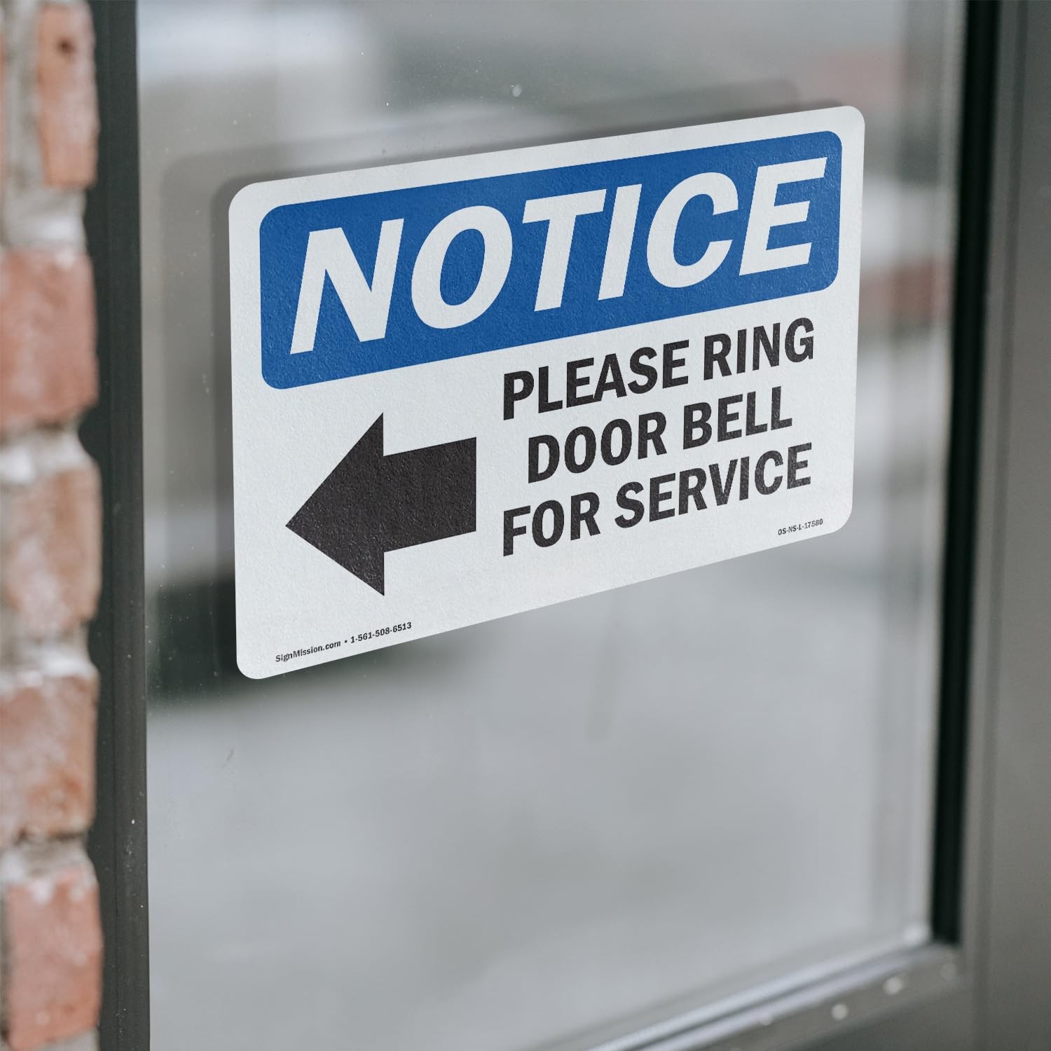 Please Ring Door Bell For Service With Symbol OSHA Notice Vinyl Decal Label 2…