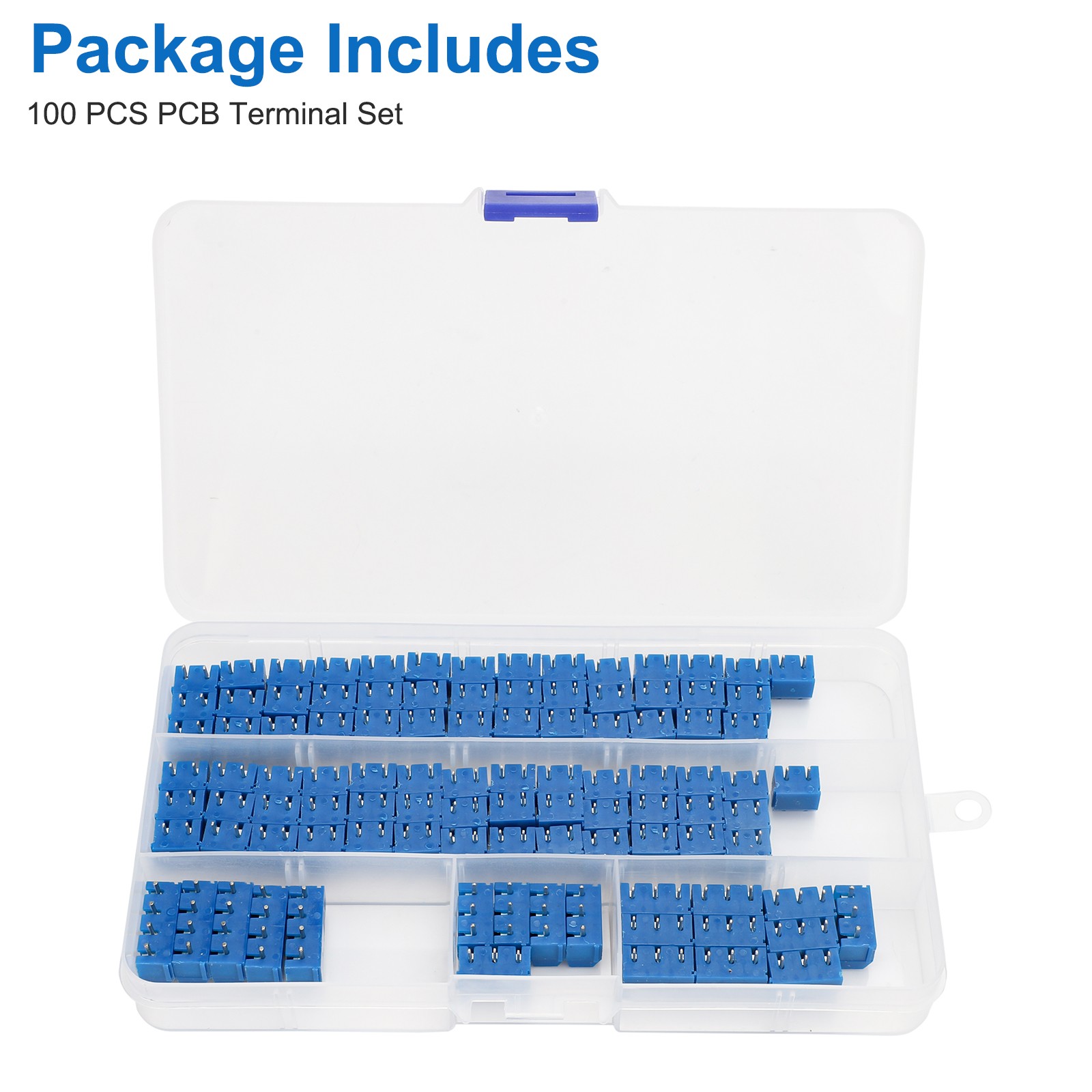 100PCS 5mm 0.2″ Pitch PCB Mount Screw Terminal Block Connector 2P 3P 4P 14-22AWG