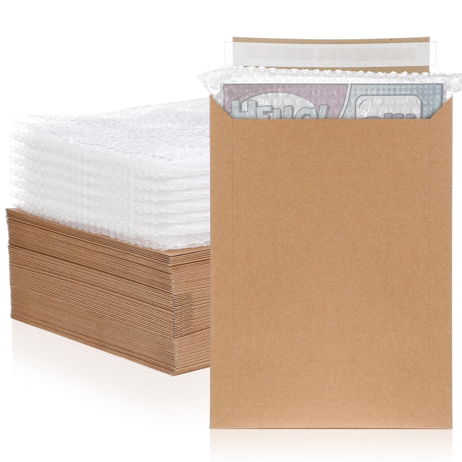 200 Pcs Comic Book Mailers Shipping Box 8.27 x 11.42 Inches with Bubble Brown