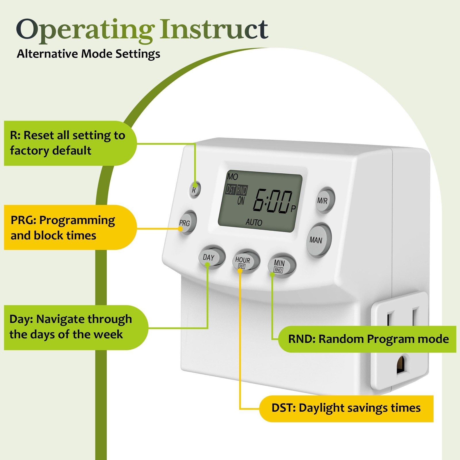 TG Heavy Duty Programmable Plug-in Digital Timer for Electrical Outlets, 7-Da…