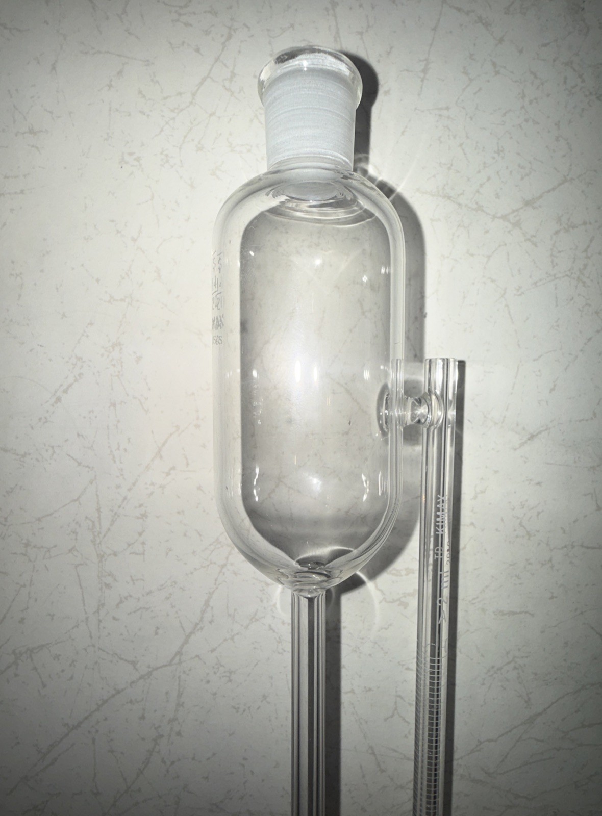 KIMAX Glass 2mL Graduated Class A Micro Buret Burette w/ Reservoir (No Stopper)