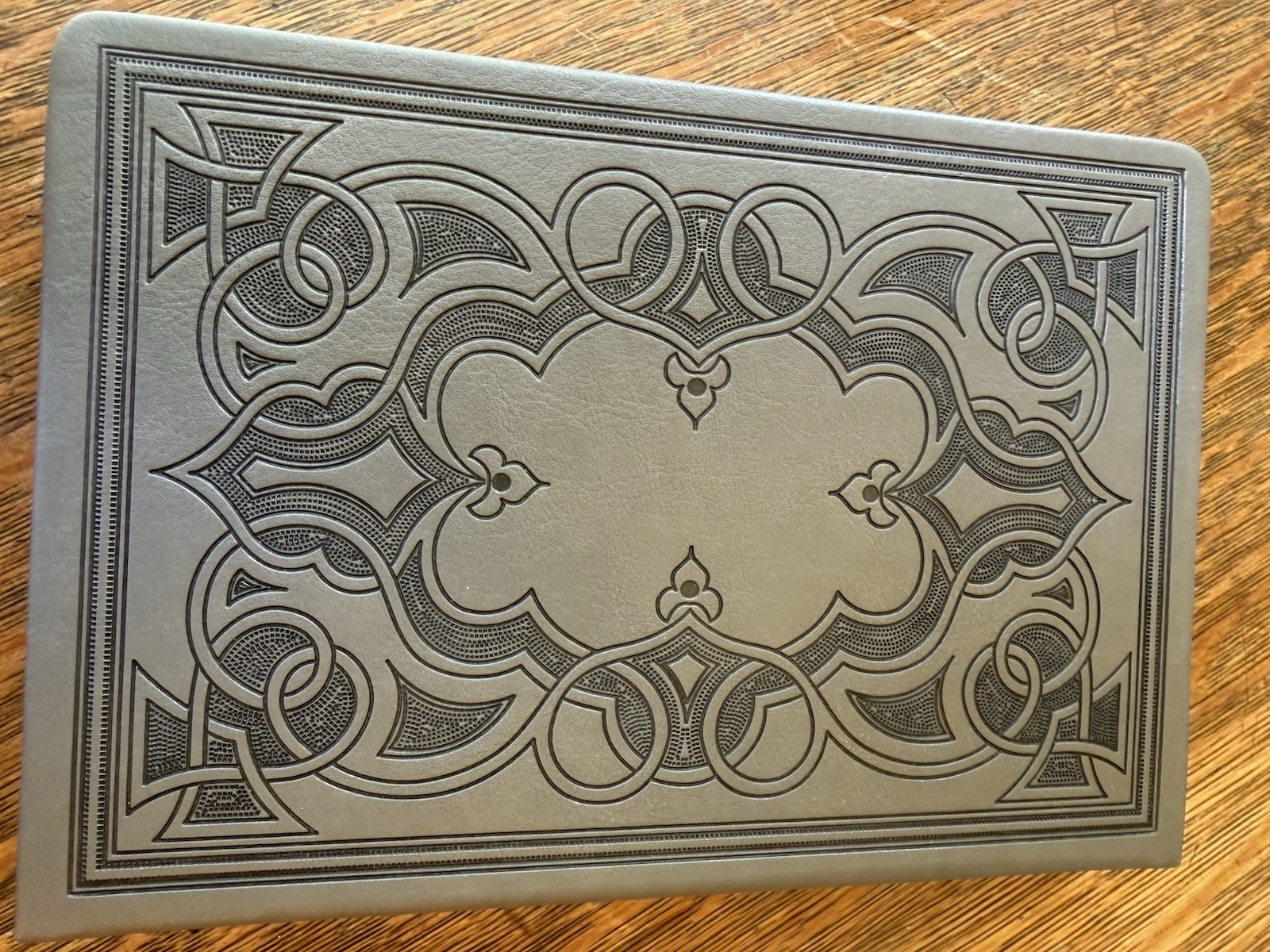 Two Journals Blank Pages One Carved Leather Bound, One Spiral Bound Leatherette