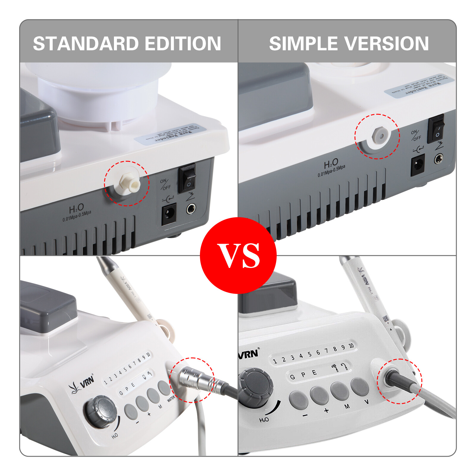 VRN Dental Ultrasonic Scaler with LED handpiece / Air Scaler 2Hole / 4Hole