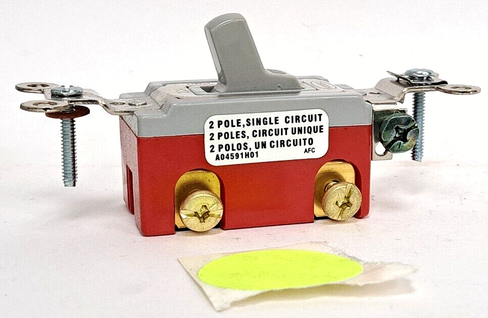 HUBBELL TOGGLE SWITCH 20A 120/277V BACK AND SIDE WIRED HBL1222GY