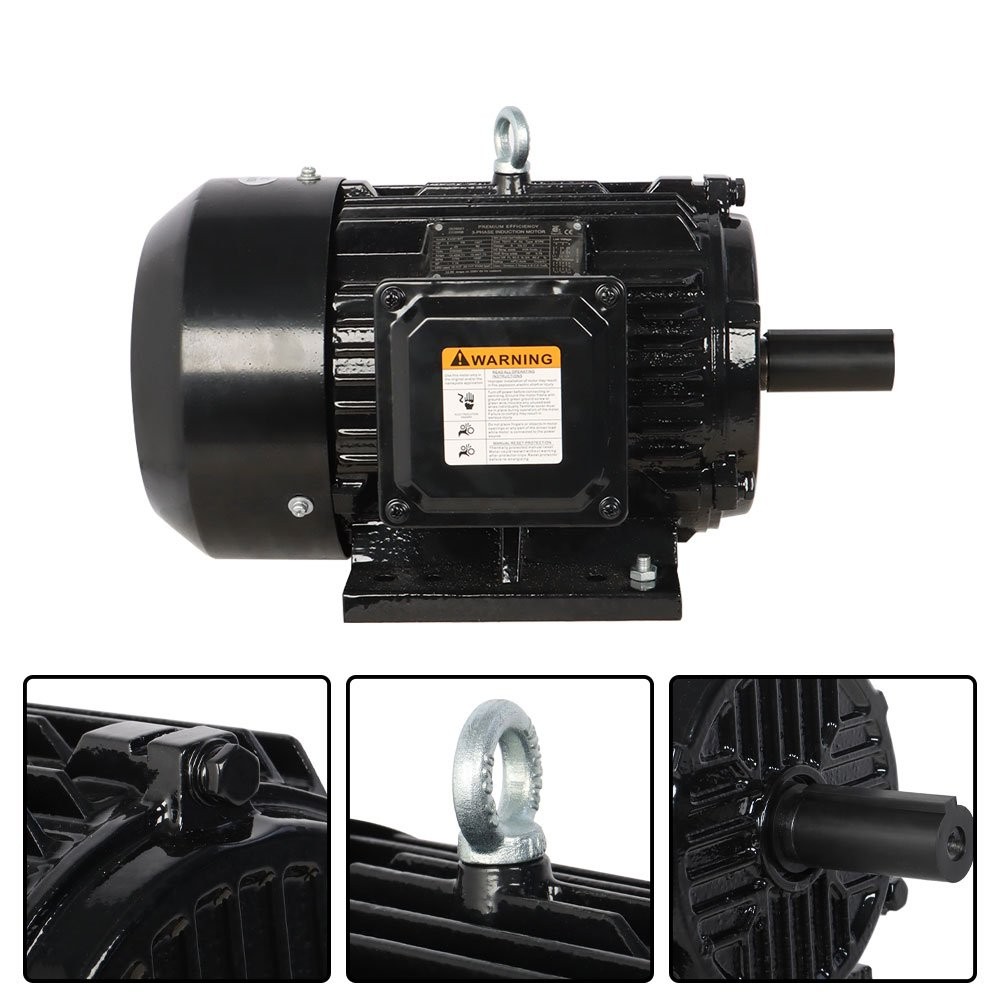 5 HP 3 Phase Electric Motor 1800 RPM 184T Frame TEFC 230/460 Volt Severe Duty