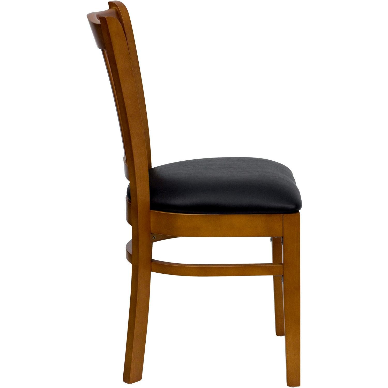 Cherry Hardwood Slat Back Restaurant Chair – 17.5 W X 20.75 D X 34.5 H