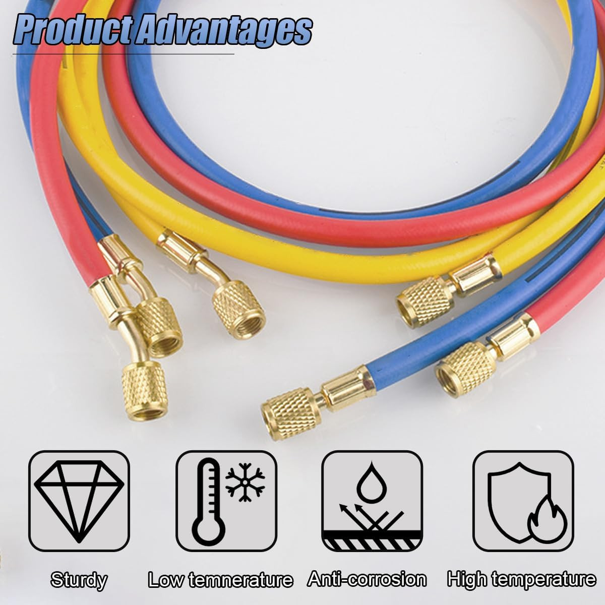 Car R410A Straight & Angled Adapter, Mini Split Adapter with 5/16″ Female to 1/4