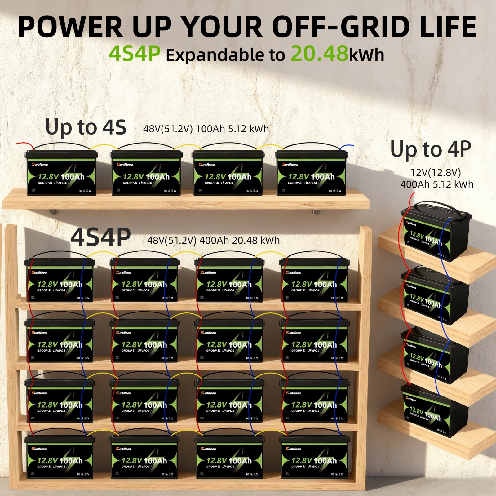 12V 100Ah Lithium LiFePO4 Battery For Solar RV Boat Home Use 15000+ Cycles