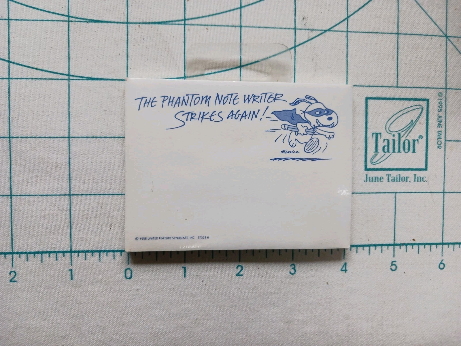Vtg Snoopy Phantom Note Writer Strikes Again Post-It Notes Hallmark Stationary