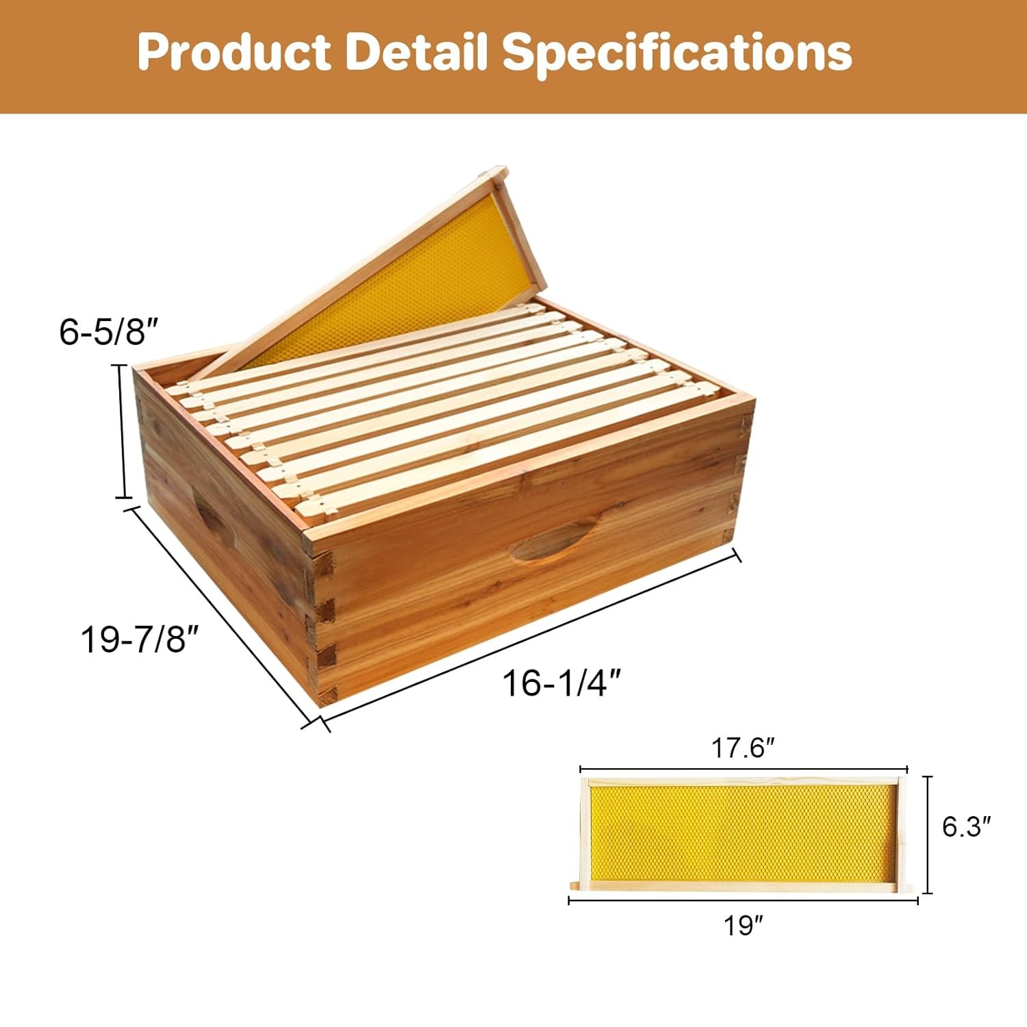 10 Frame Medium Super Bee Hive Box Langstroth Honey Bee Hive Dipped in 100%