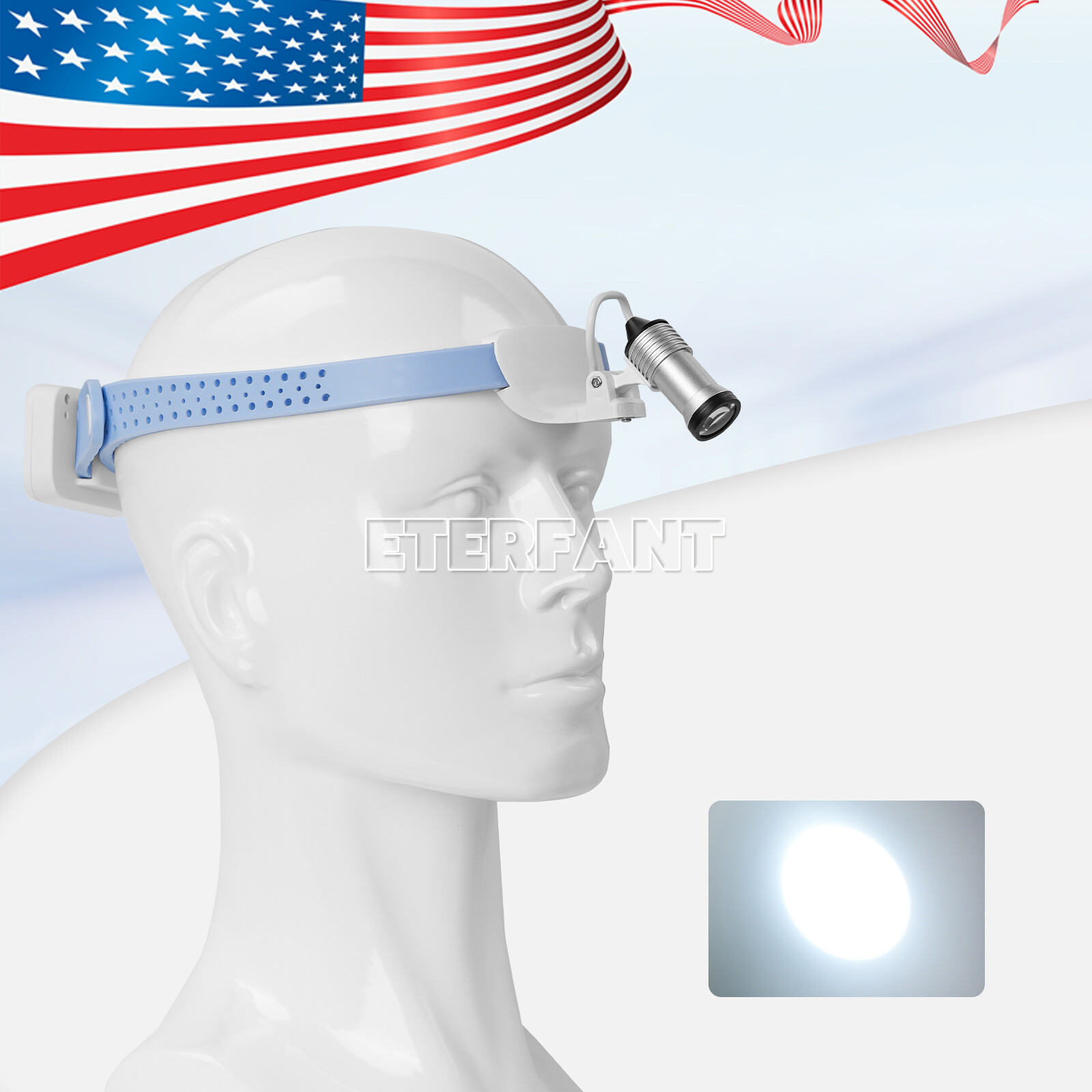 ETERFANT 5W LED Lightweight Silicone Headlamp Dental Surgery Medical Blue