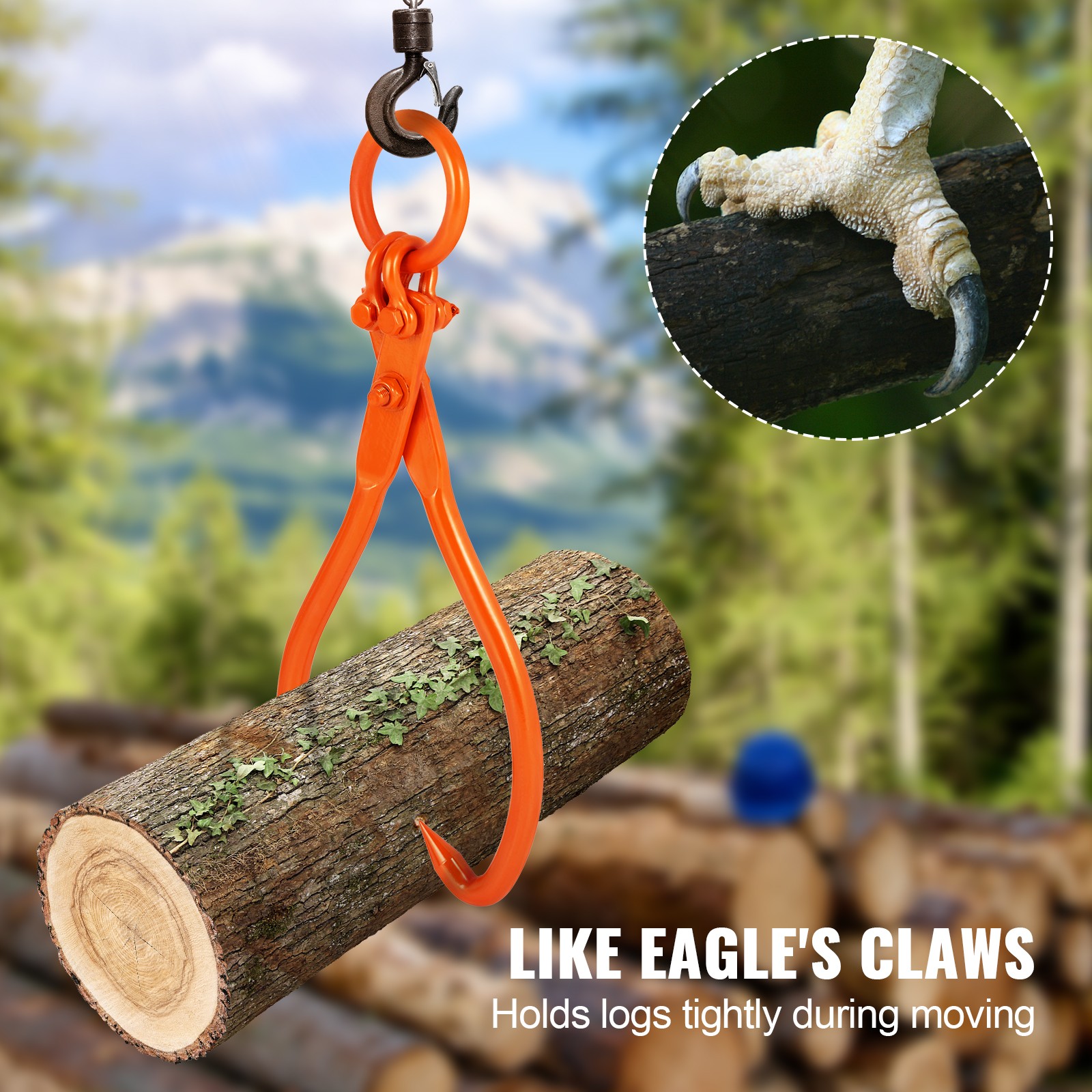VEVOR Log Skidding Tongs 18 inch 2 Claw Log Lifting Tongs Heavy Duty 772 lbs
