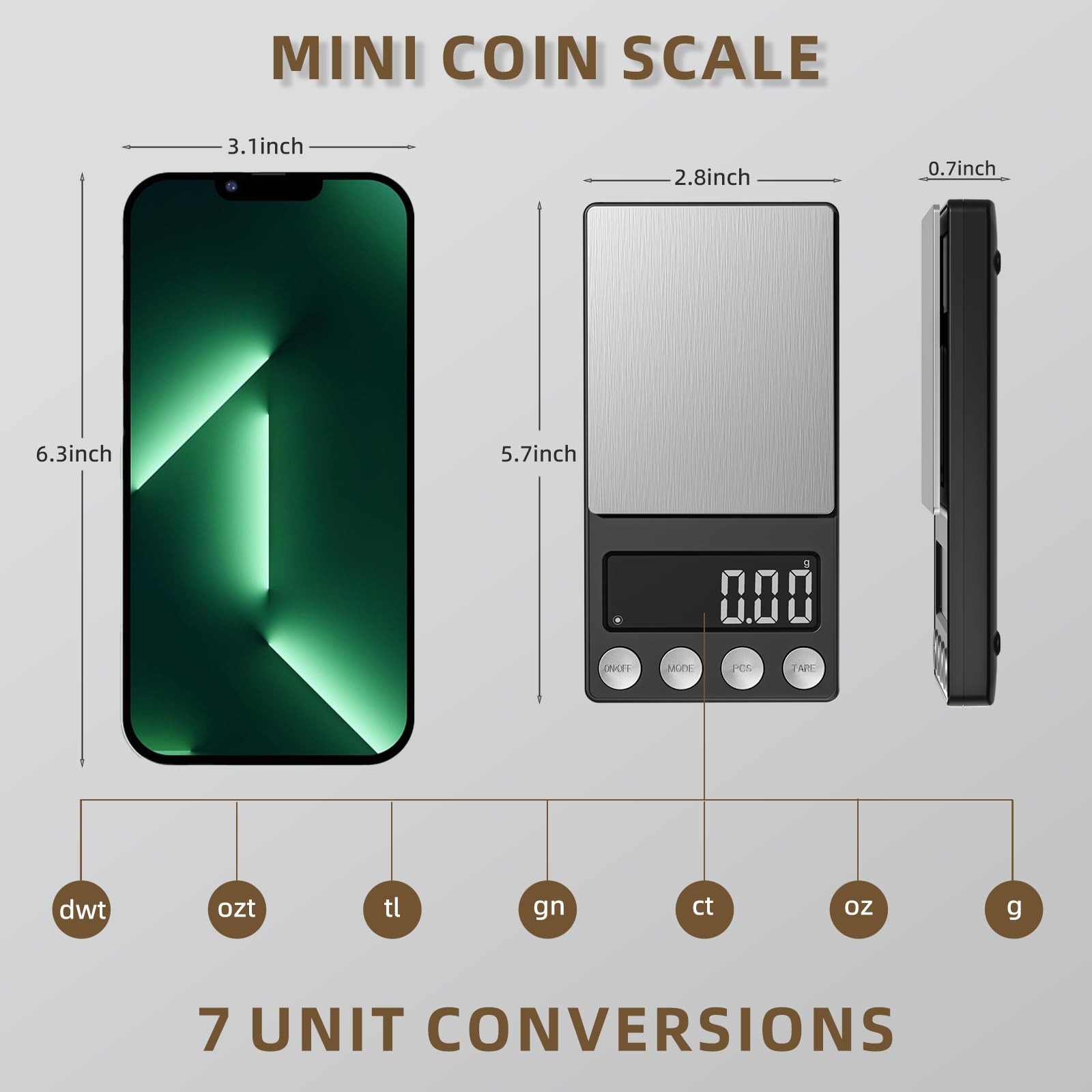 SKEAP Digital Coin Scale, Gram Scale 0.01g Accuracy for Coin Collectors, Bank…