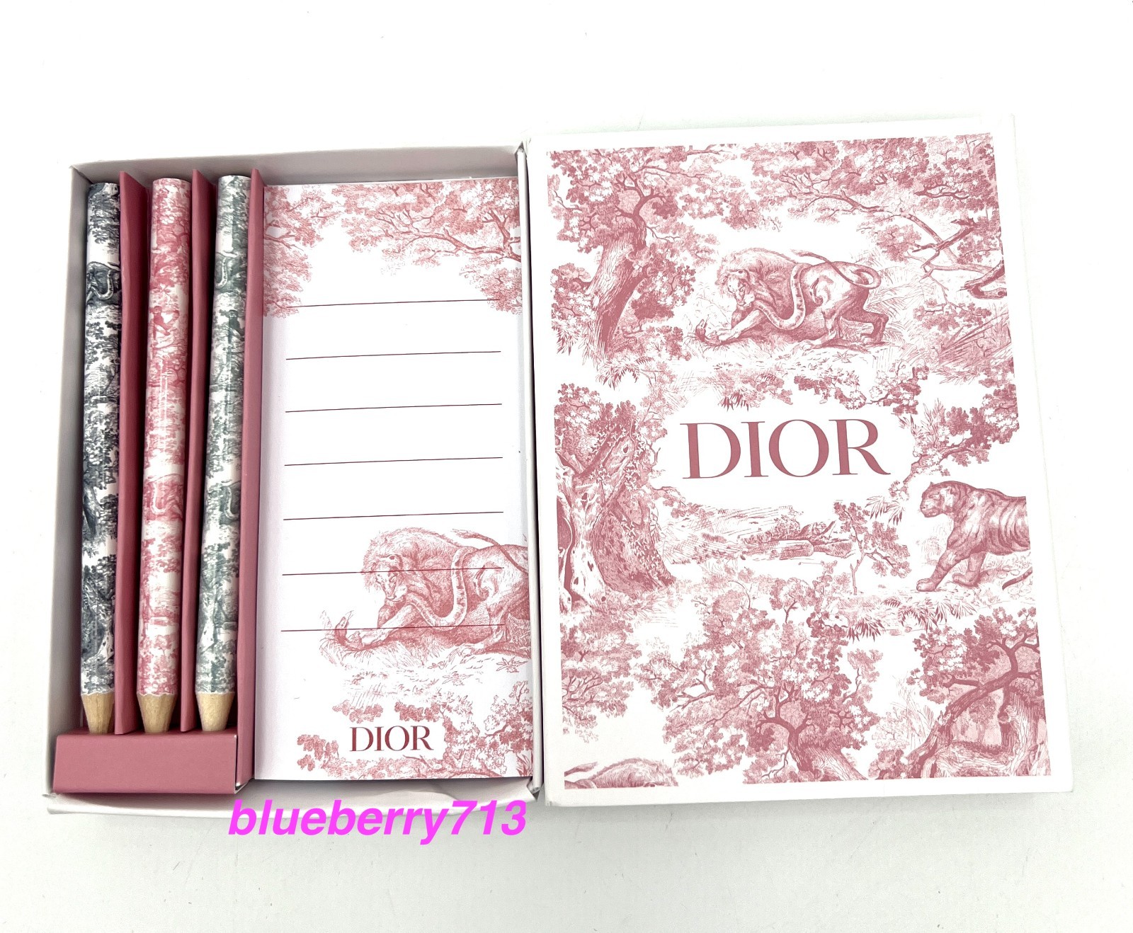 New in Box! Dior Note Memo Pads Notebook With Crayon Color Pencil Set