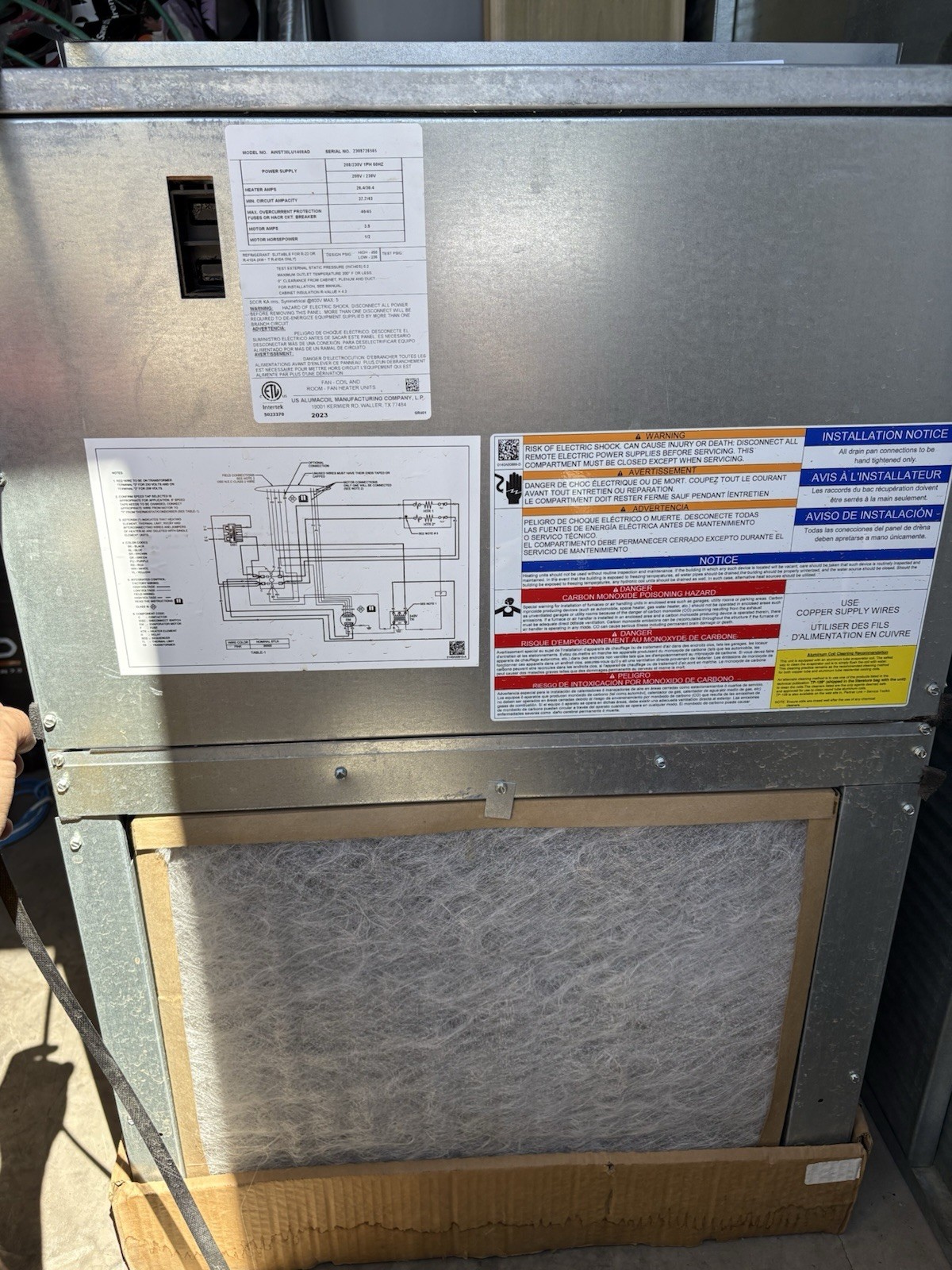 Goodman AWST – 2.5 Ton – Air Handler- 208-230 Model: AWST30LU1308AD