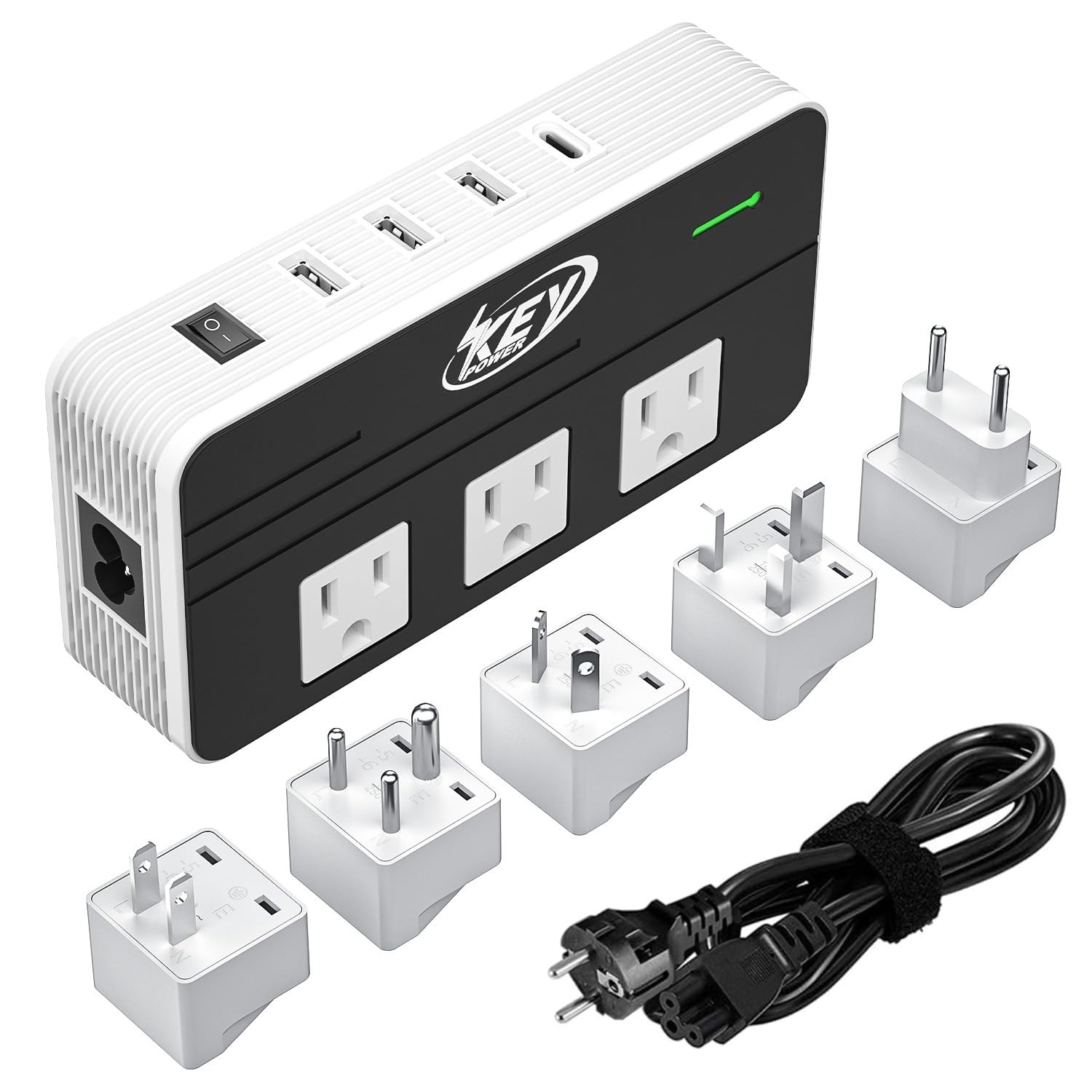 Key Power 230-Watt Step Down 220V to 110V Voltage Converter