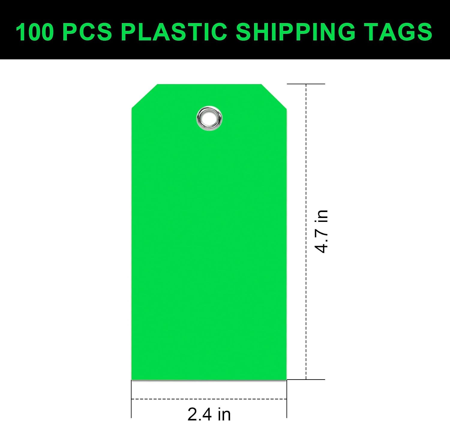 100 Pieces Plastic Shipping Tags with Reinforced Wire Blank Heavy Duty Shipping