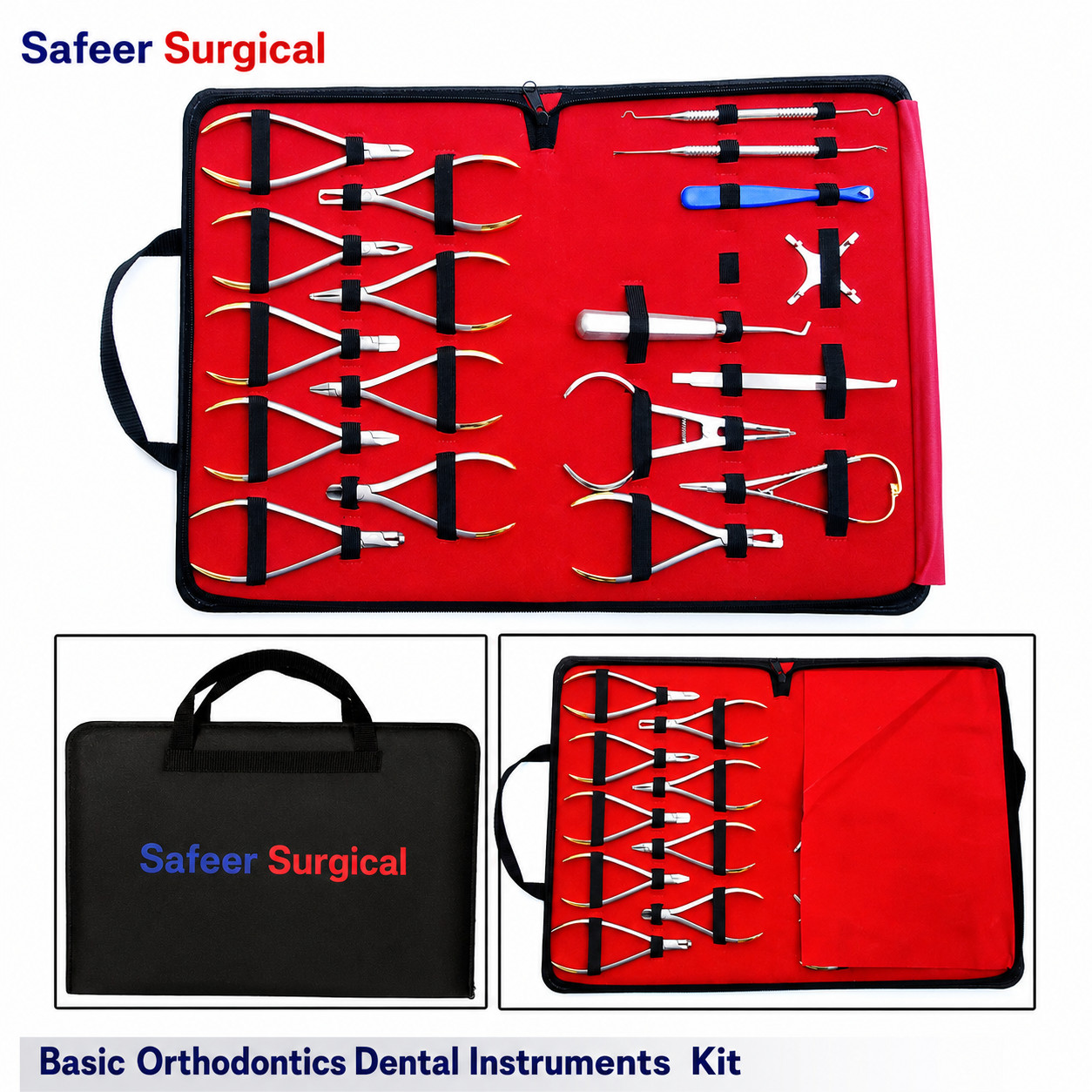 Safeer Surgical 18PCS Basic Orthodontic Dental Instruments Kit Stainless Steel