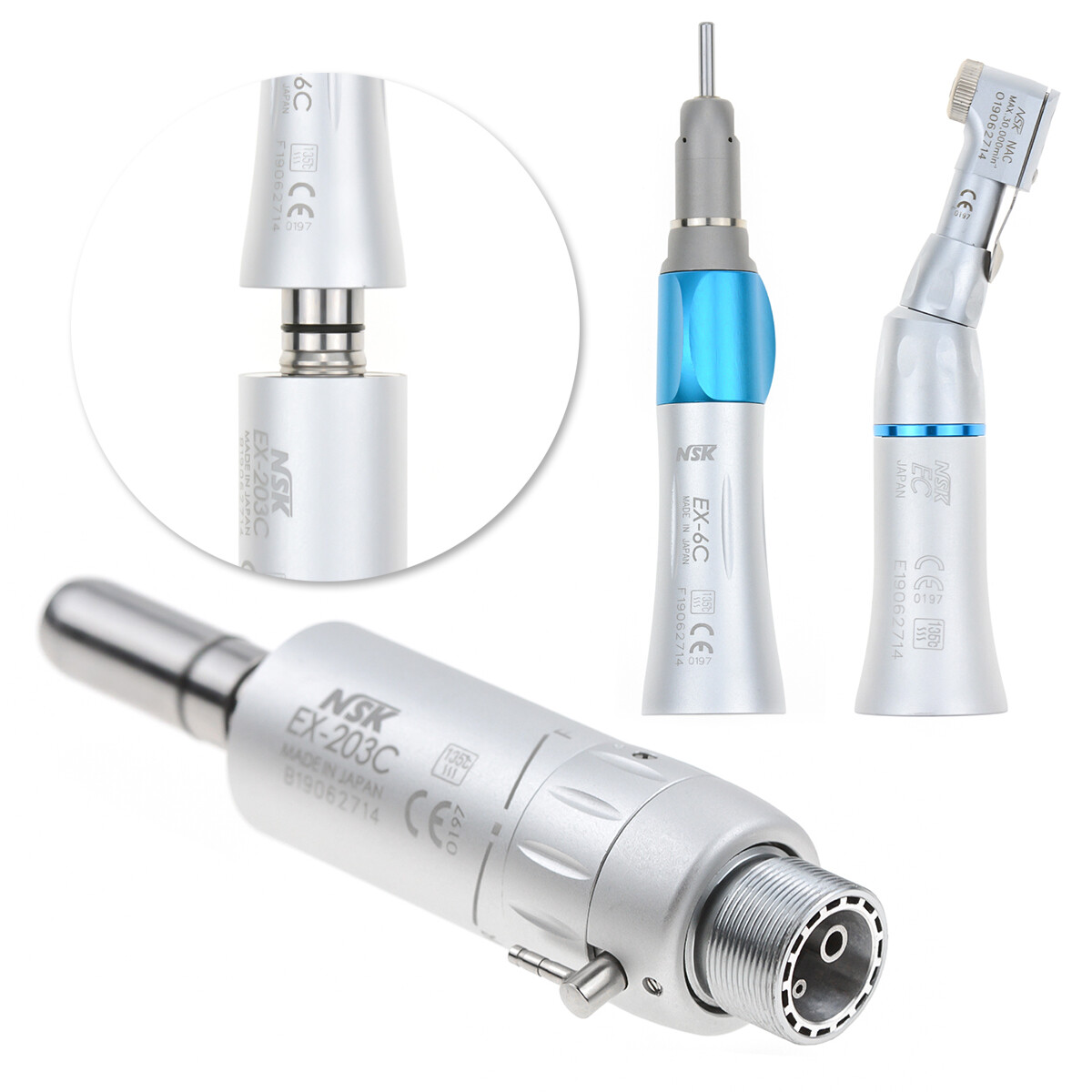 2PCS Dental LED High Speed Handpieces with Low Speed Handpiece Kit EX-203C B2 US