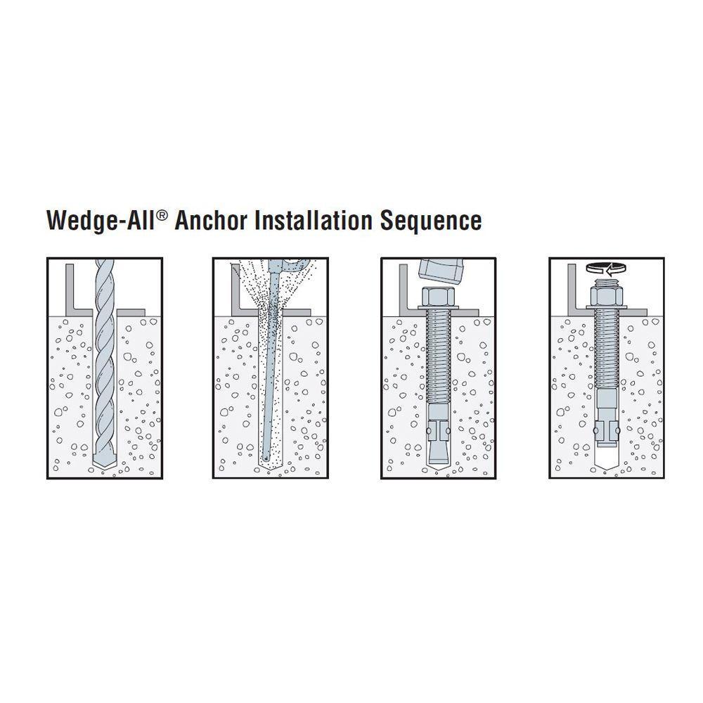(5) 1/2″ x 8-1/2″ Concrete Wedge All Anchor Zinc Simpson Strong-Tie WA50812 *NEW