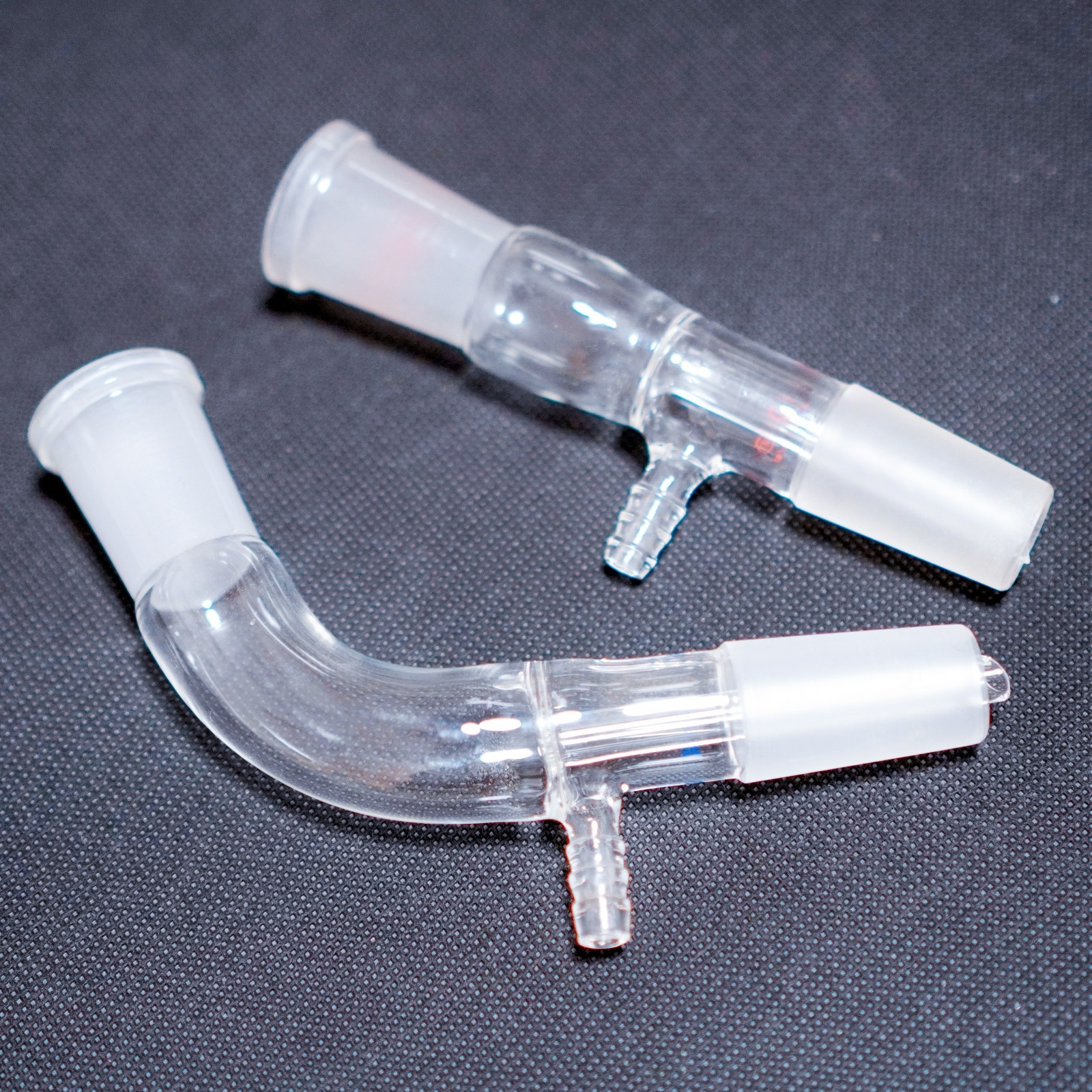 Glass Straight & bent Vacuum Adapter,Gas Inlet Adapter,24/40 Joint, Lab Glass