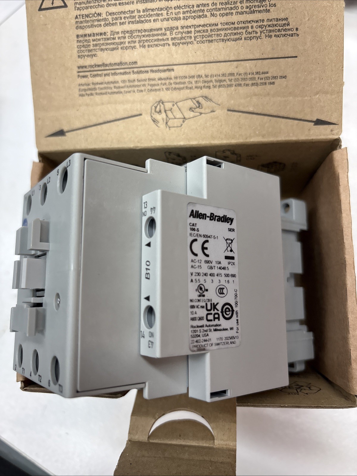 Allen-Bradley 100-C43D10 43Amp Contactor, 110/120v Coil Fast Ship NEW