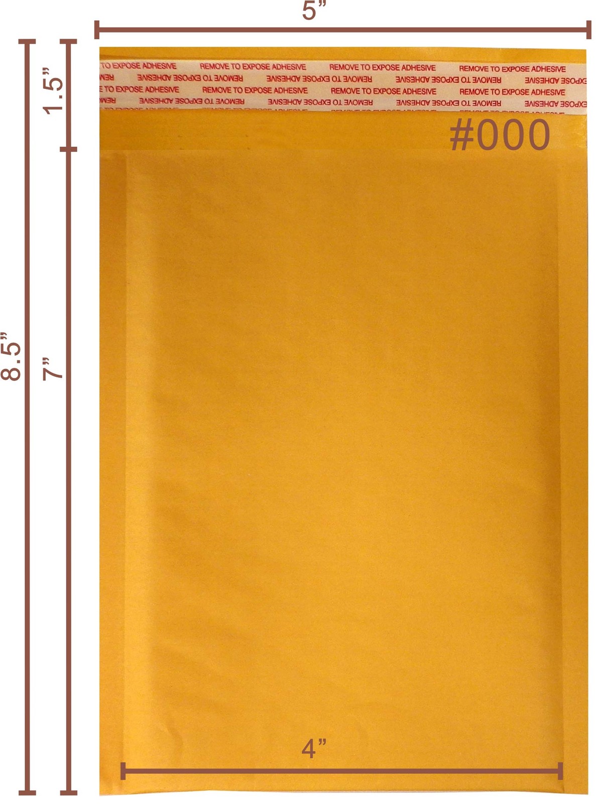 Yens Kraft Bubble Mailers 4×8 inch 500 pack Seal KF#000(4X7 in)-500pcs, Brown