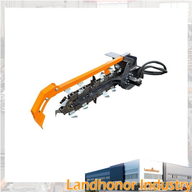 8in Mini Trencher Ditch Digger Heavy-Duty Landhonor 9-15 GPM Skid Attachment