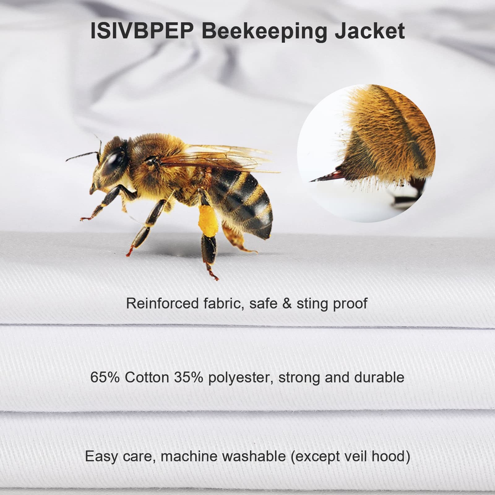 Beekeeping Jacket for Men Women,Polycotton Bee Jacket with Veil Hood,Beekeepe…