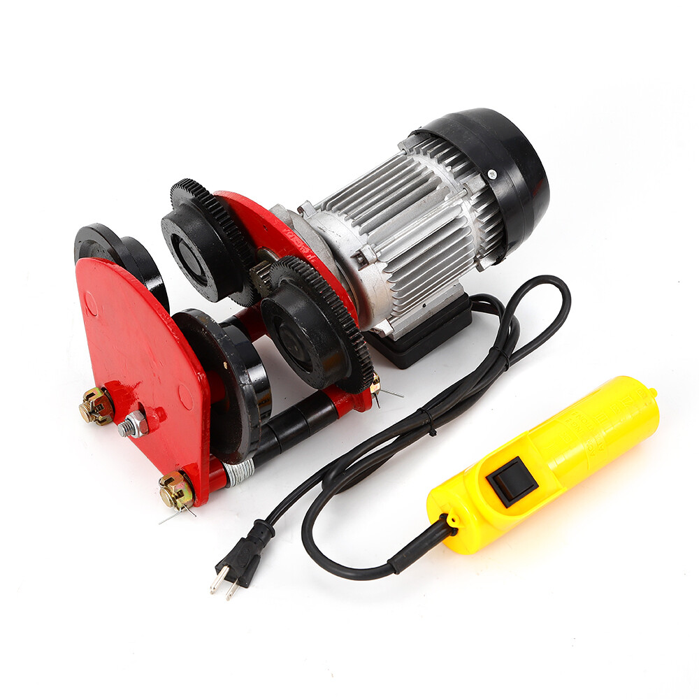 Electric Wire Rope Hoist Trolley Overhead Motor Winch Hoist Garage Crane 2200lbs