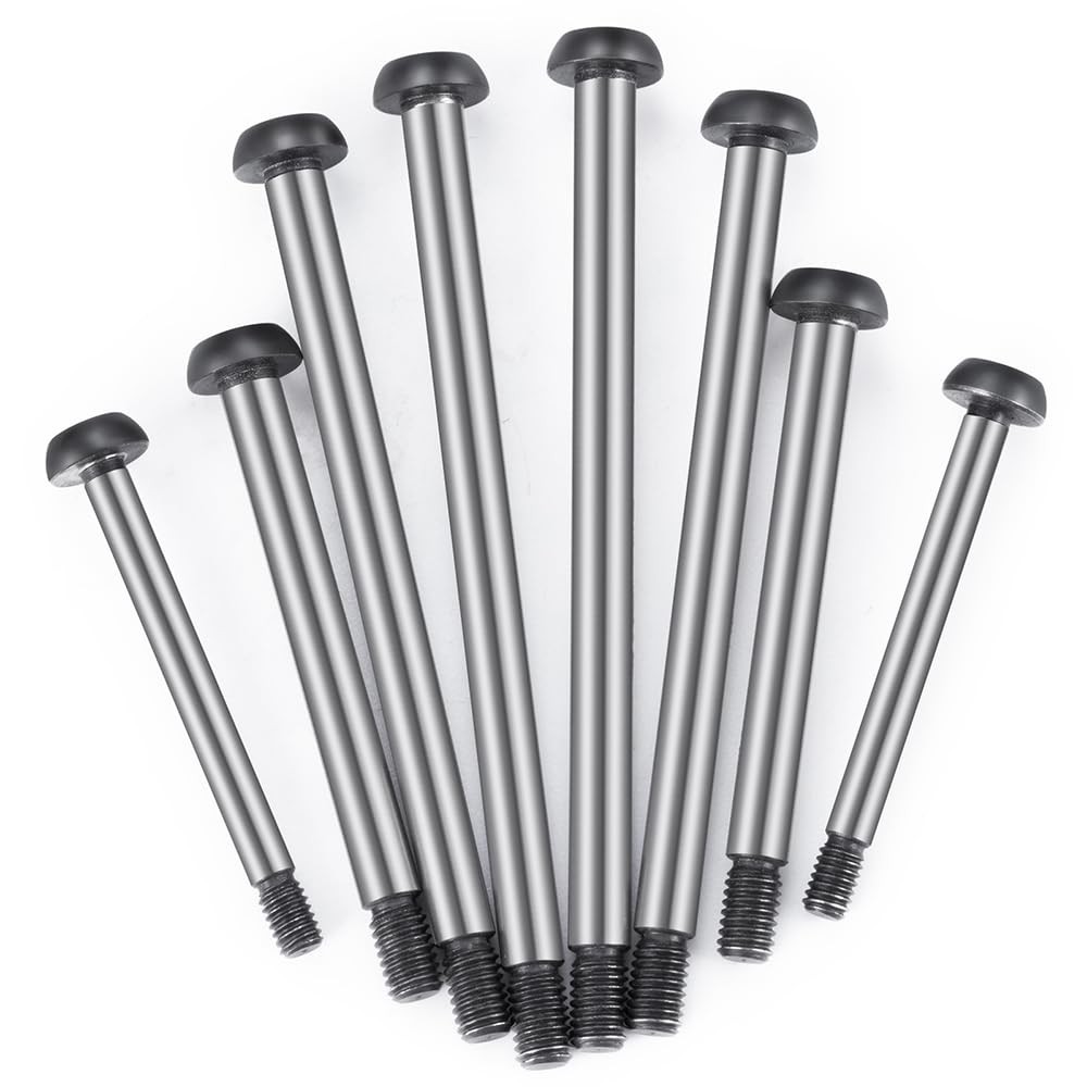 Polished Steel LockNut Threaded Hinge Pins Set For 1/10 Traxxas Slash 2WD