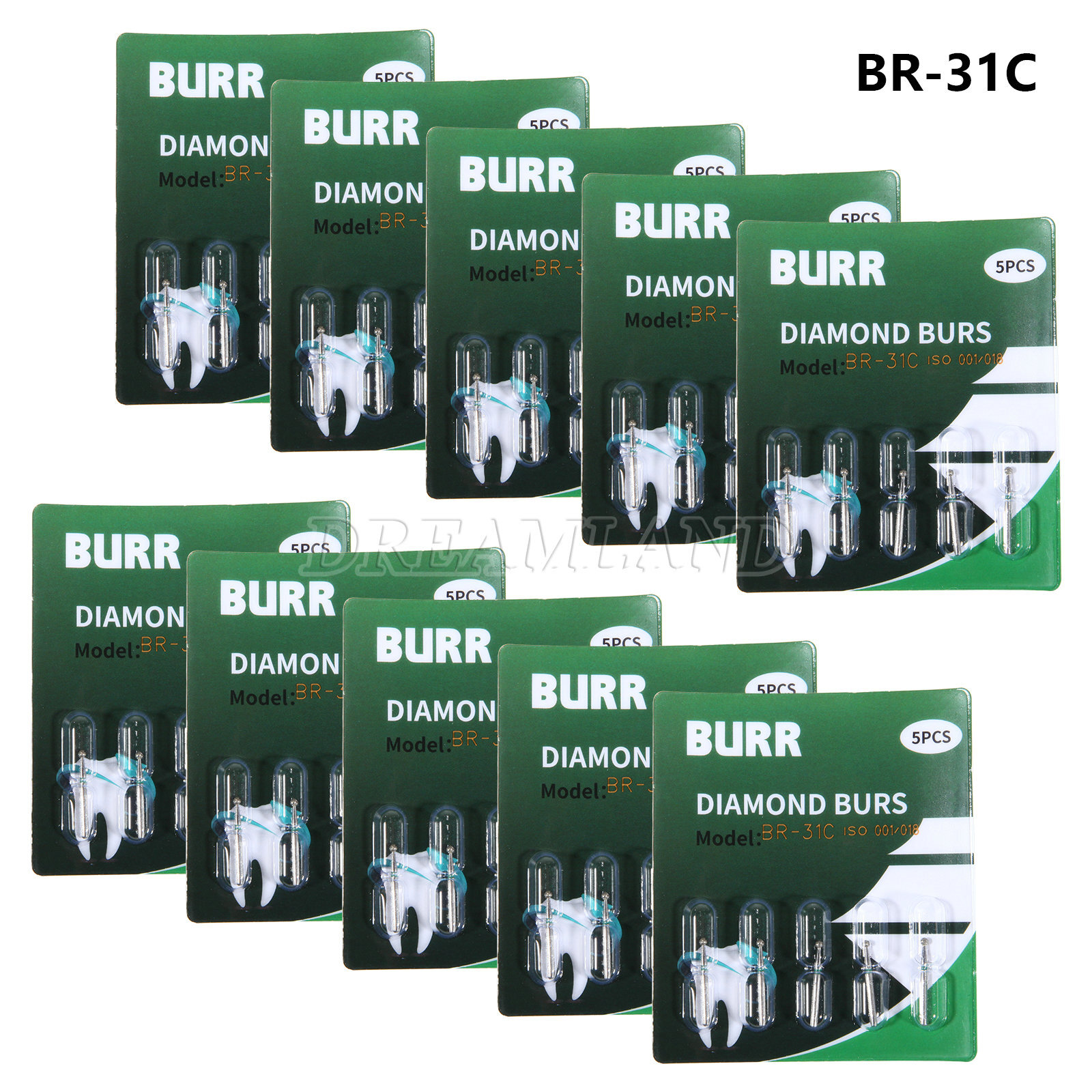 Dental Fresas Dentales de Diamante FG Mezclado 20 Tamaño FG1.6MM para turbina