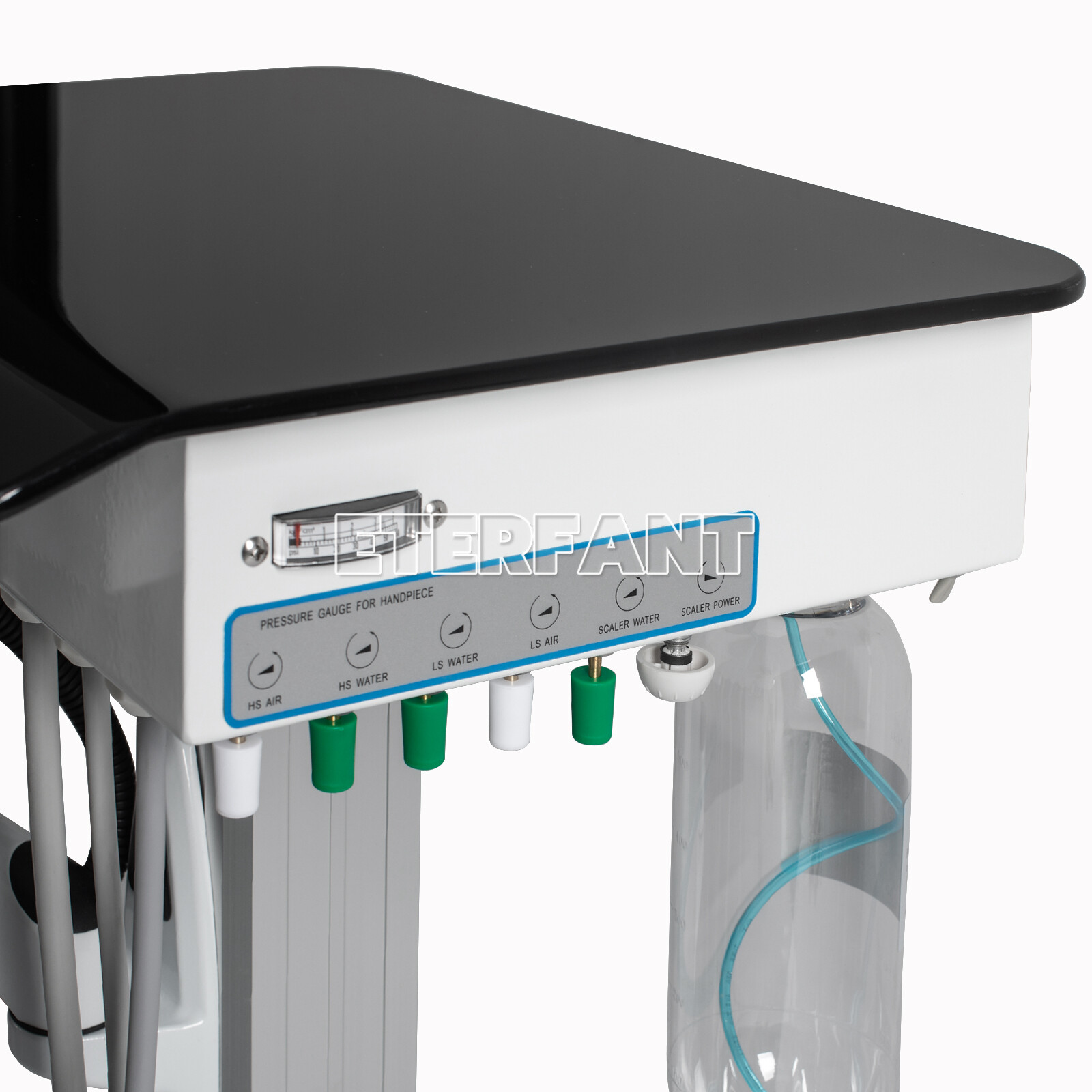 Dental Delivery Cart Adjustable Treatment Unit 4Hole/40L Oil-Free Air Compressor