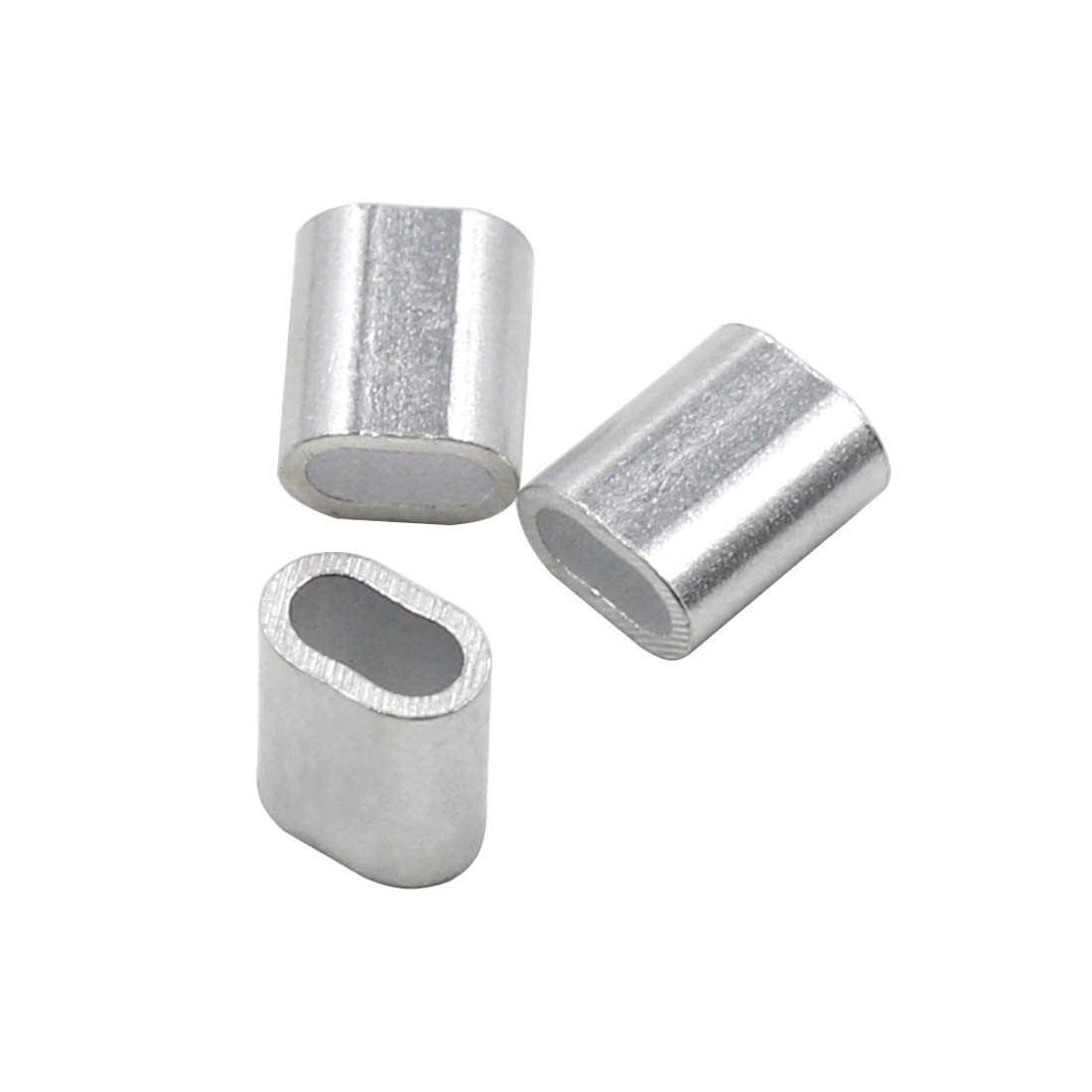 100pcs 3/32 Inch Wire Rope Sleeves Aluminum Clip Fittings Cable Crimps