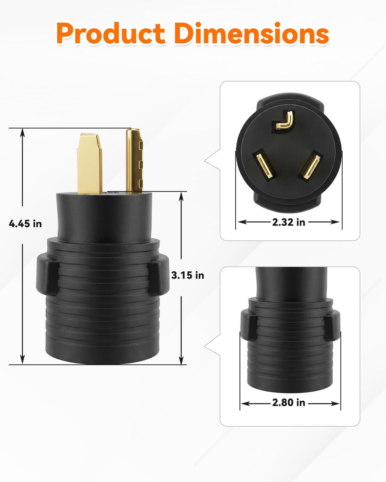 4 Prong to 3 Prong Dryer Adapter NEMA 1030P to 1430R 220V 30 Amp Power Cord