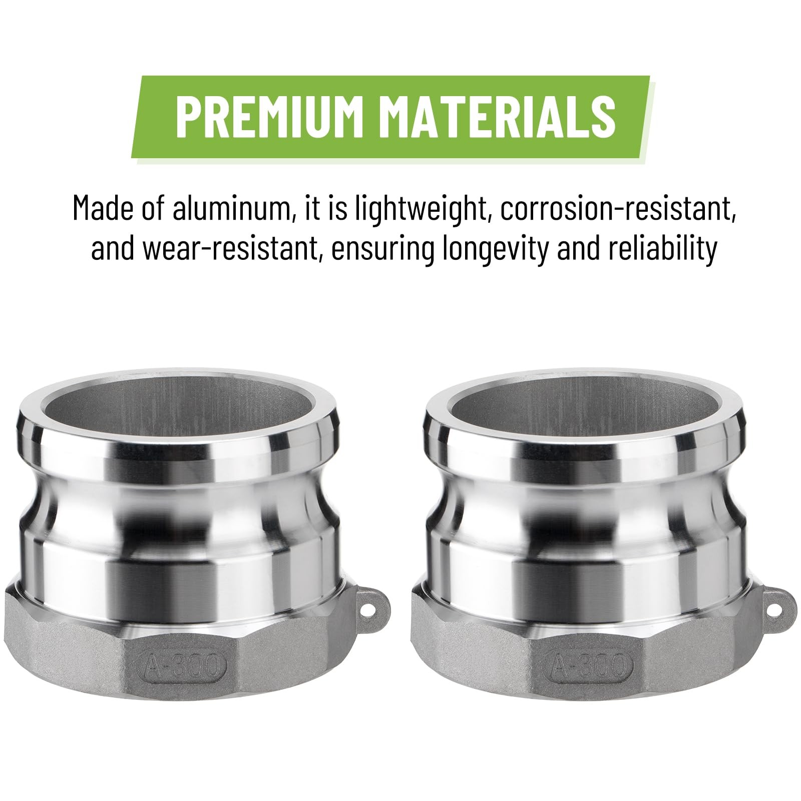 3″ Aluminum Camlock Fittings Kit 2 Pcs Type D + 2 Pcs Type A Hose Fittings