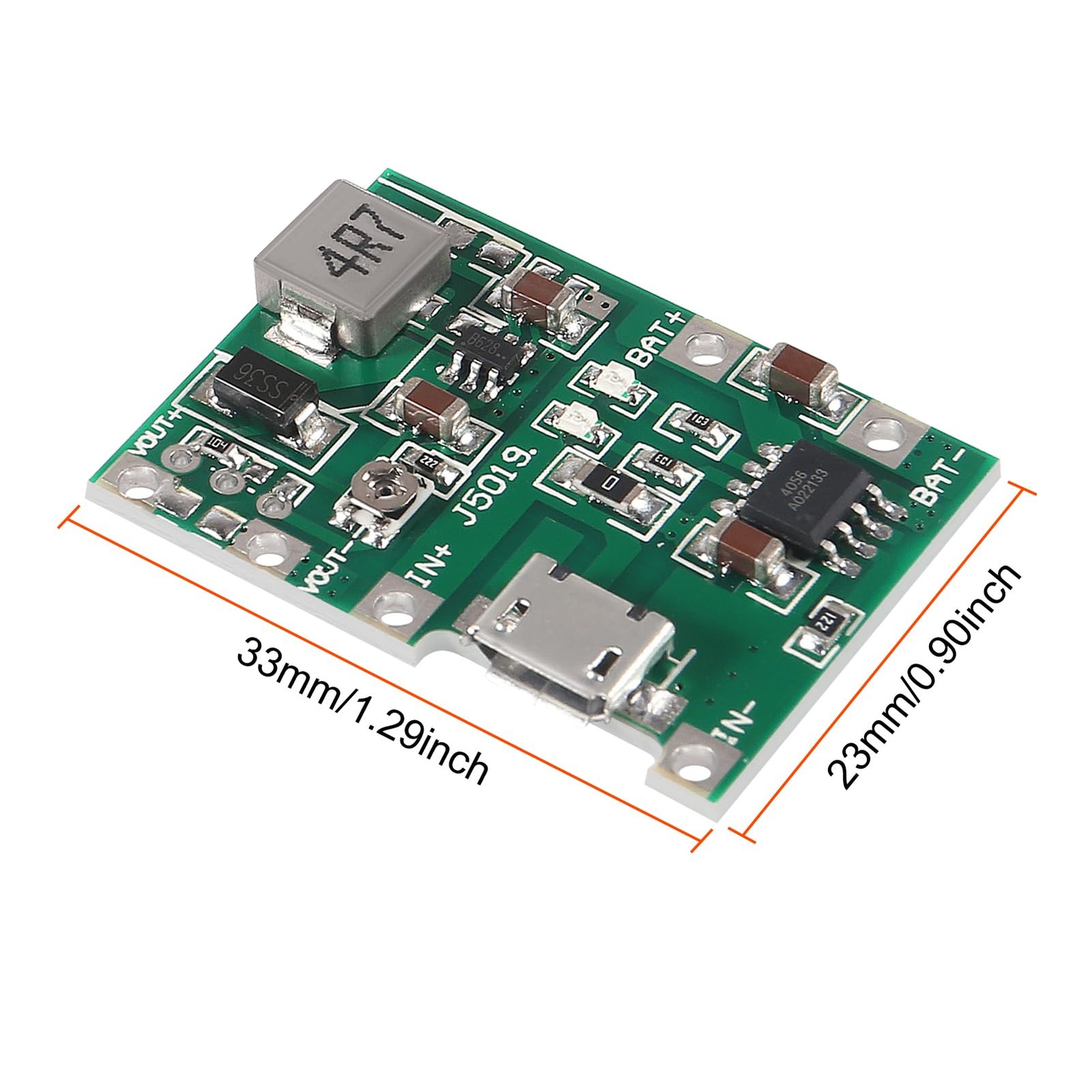D-FLIFE 10pcs 18650 18650 Lithium Li-ion Battery Charger Module 2A USB Green