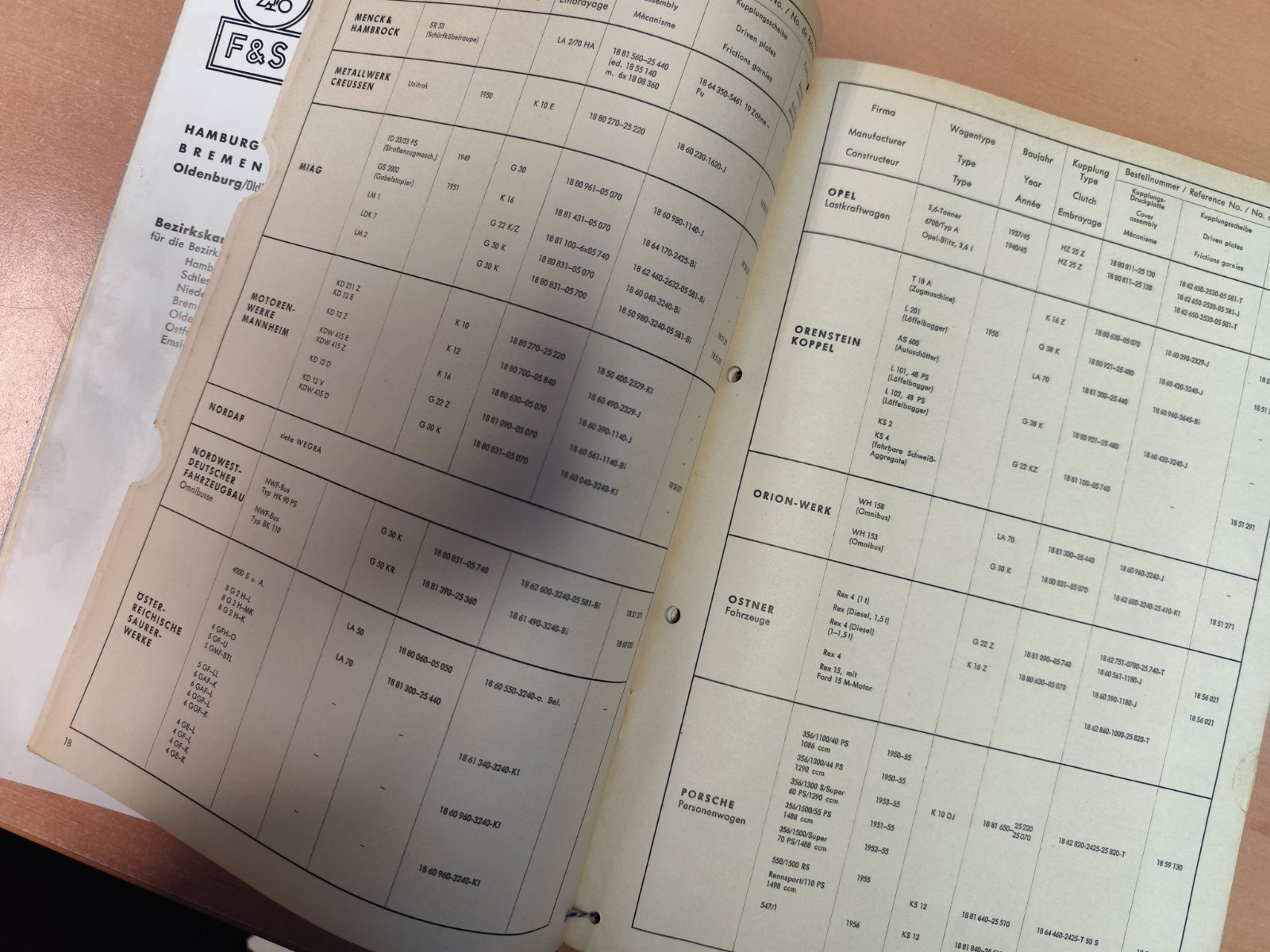 Fichtel & Sachs Hermann Schmidt catalogue FL 56 for example truck and bus commercial vehicle MK9