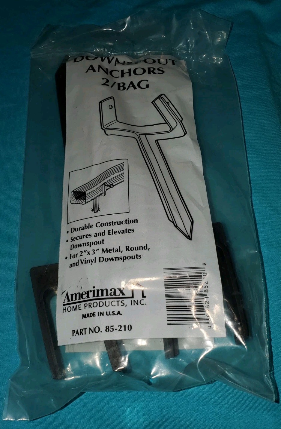 AMERIMAX HOME PRODUCTS 85210 Downspout Anchor, 2-Pack, NEW FREE SHIPPING