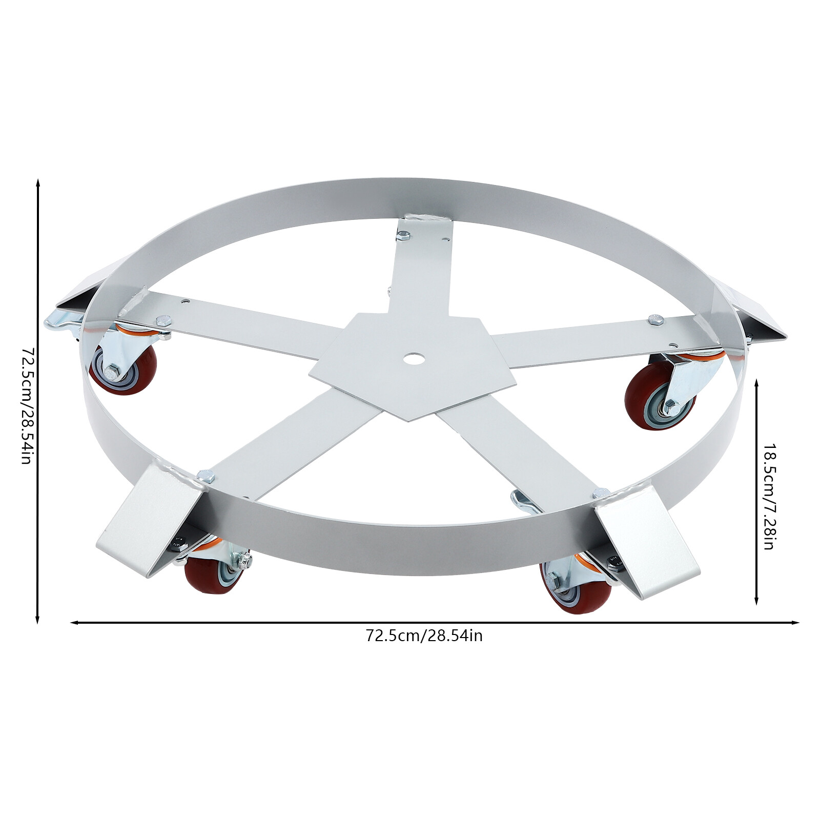 55 Gallon Drum Dolly Q235 Steel Barrel Dolly Carts Drum Dolly With 5 Wheels
