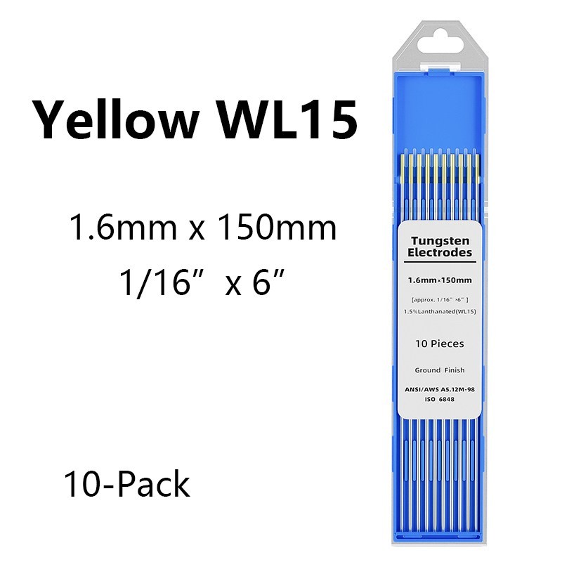TIG Welding Tungsten Electrodes 1.5% 2% Lanthanated WL20 WL15 10-Pack