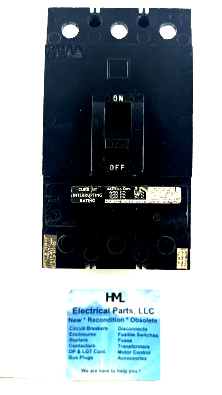 SQUARE D, KAL36175, 175A, 600V, 3 POLE, CIRCUIT BREAKER *RECONDITIONED