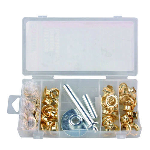 Complete Grommet Installation Kit 103 Piece Set Punches & 1/2″ Brass Grommets