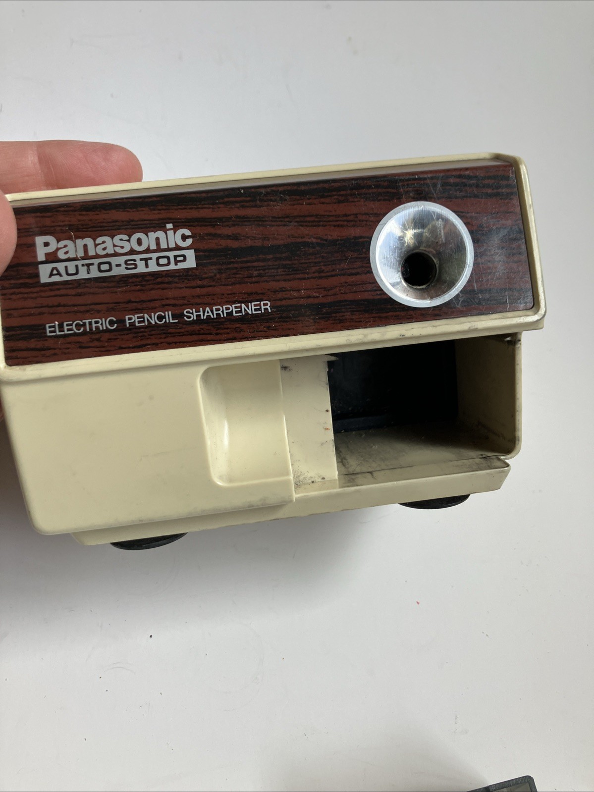 VTG Panasonic KP-110 Auto-Stop Electric Pencil Sharpener Japan Woodgrain WORKS