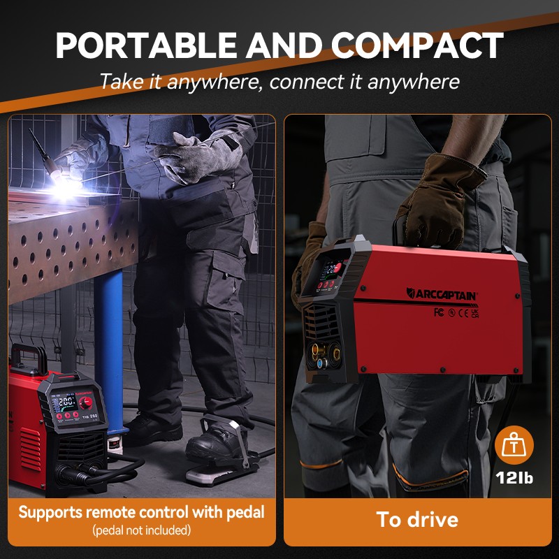 ARCCAPTAIN TIG Welder 200A High Frequency Dual Voltage TIG/Stick/Arc 110v/220v