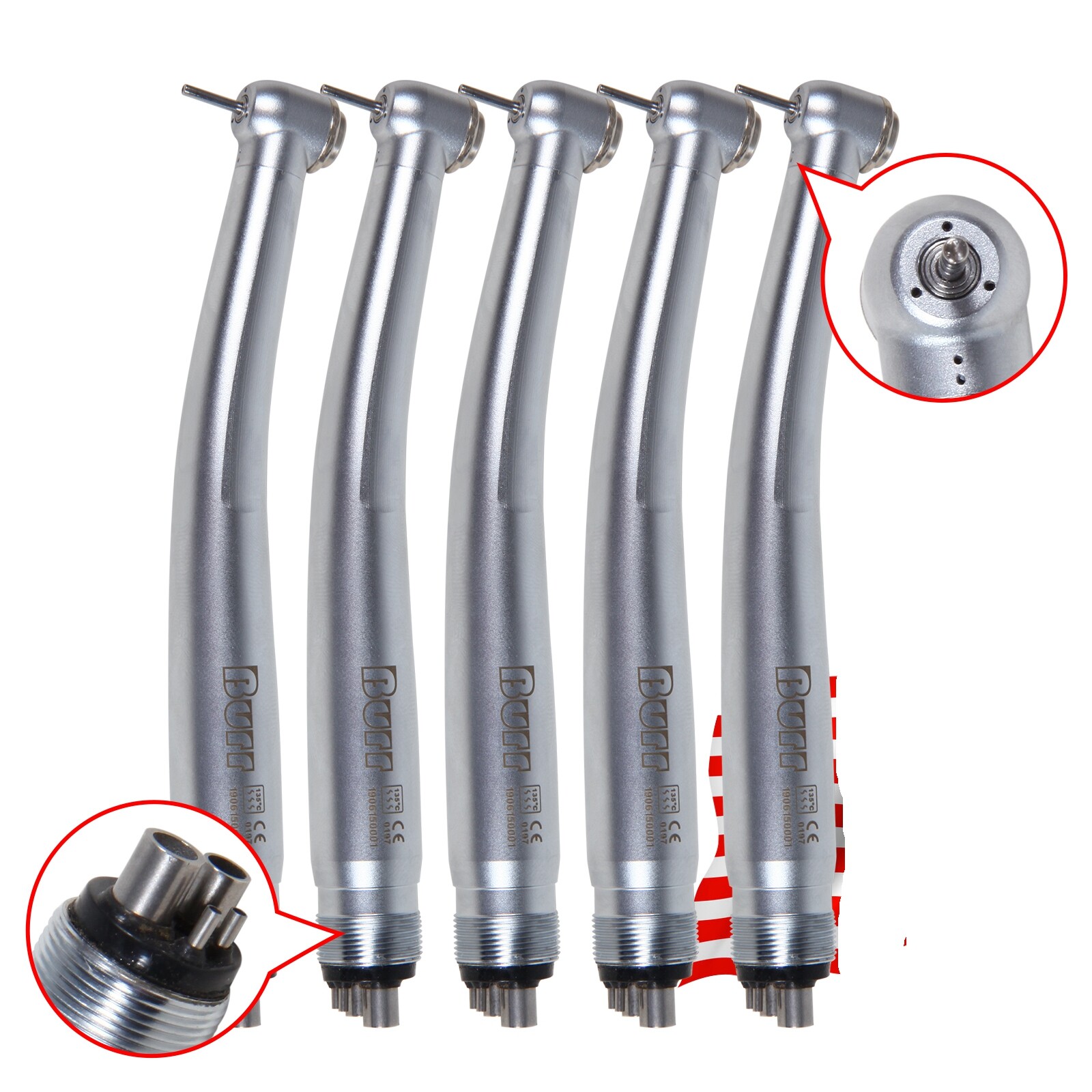 1-10pcs NSK Style Dental High Speed Handpiece 4 Holes U3BM / Cartridge Rotor