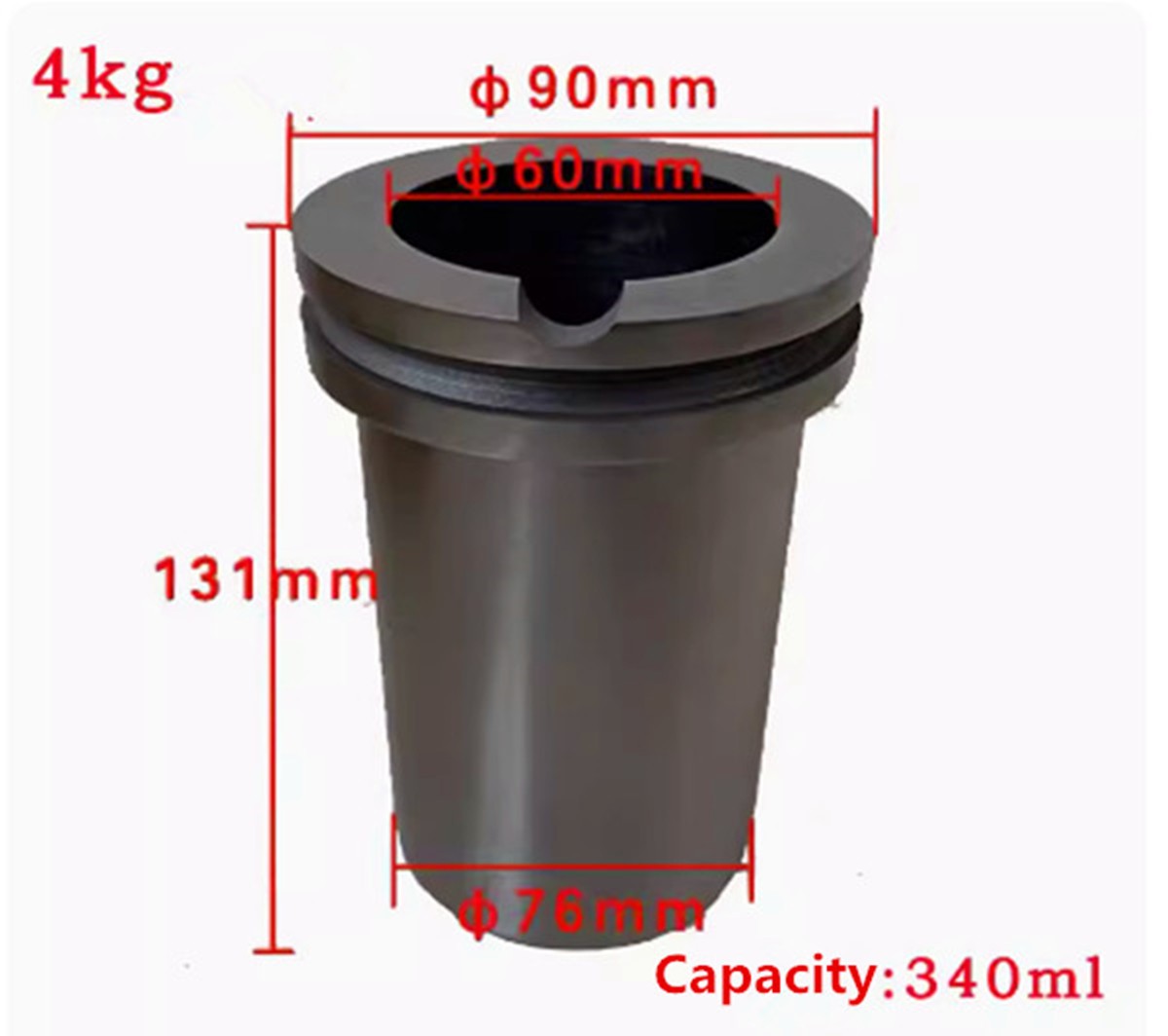 0.5/2/5KG Graphite Crucible Gold Metal Smelting Jewelry Tool for Melting Furnace