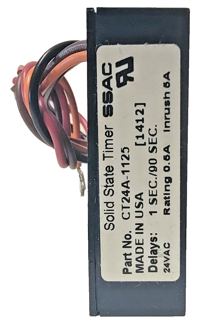 SSAC CT24A-1125 Solid State Timer 1 Second/90 Seconds Time Delay 24VAC Black